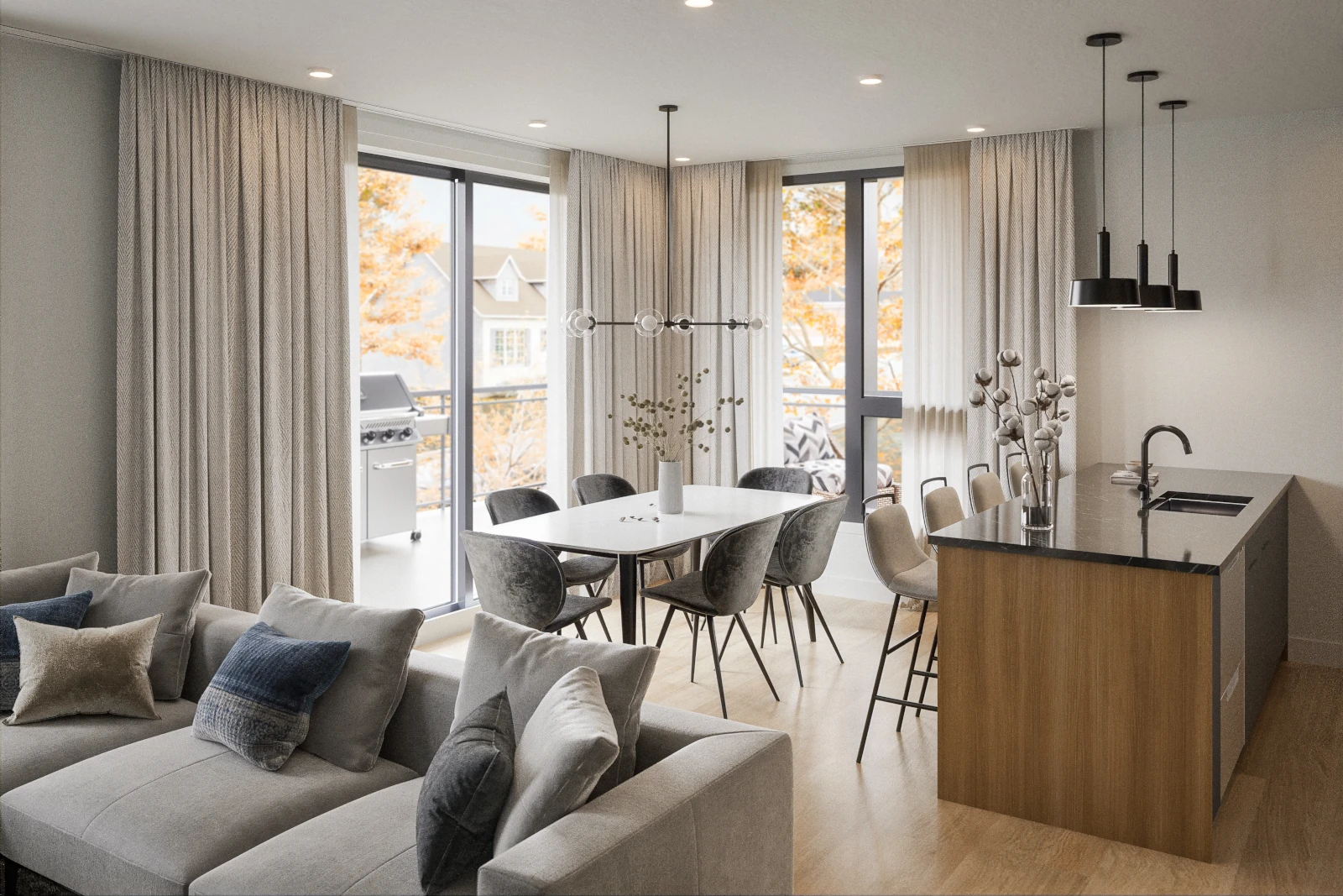 Le Lafontaine : Vues intérieures de l’unité modèle - Cuisine