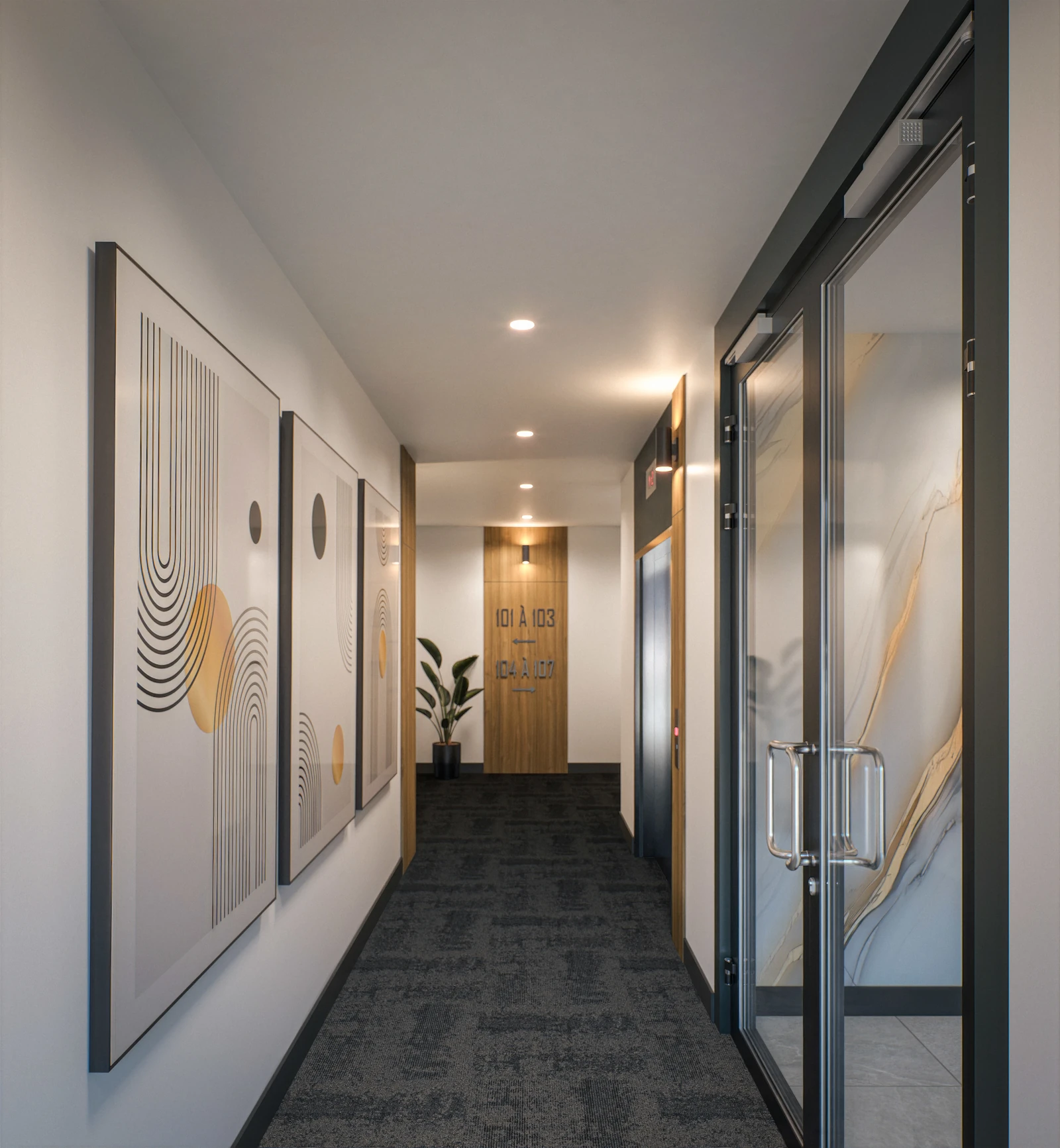 Le Lafontaine : Vues intérieures de l’unité modèle - Lobby