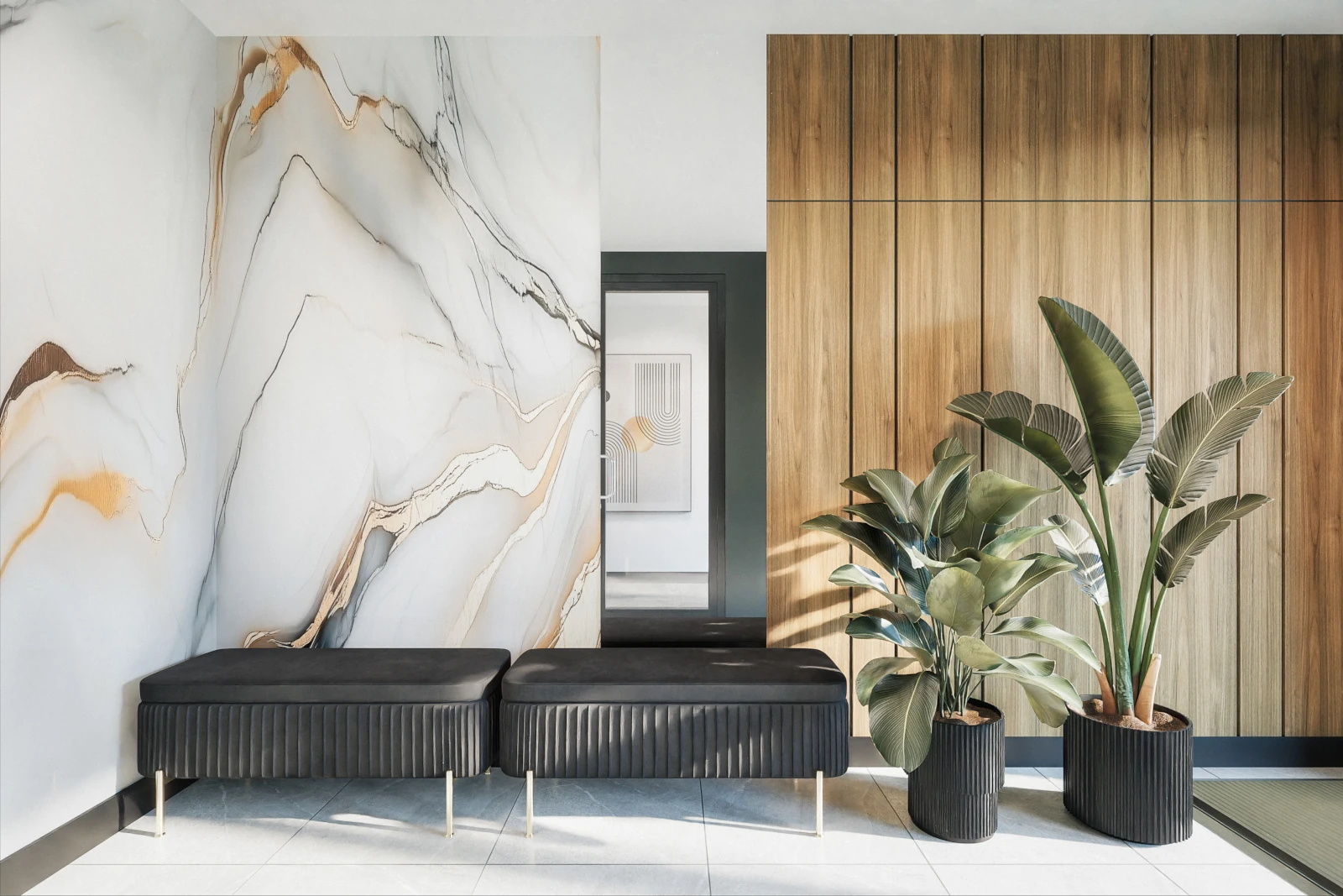 Le Lafontaine : Vues intérieures de l’unité modèle - Lobby